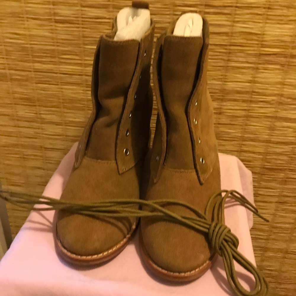 Victoria Secret Suede Wedge Booties